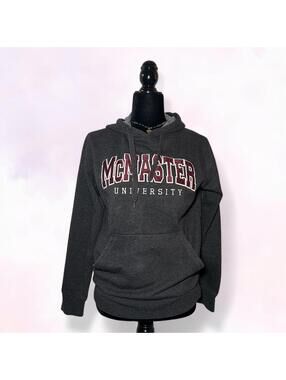 Y2K 2000s Preppy McMaster University Grey Pullover Hoodie By Hot Line Apparel